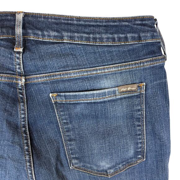 Eddie Bauer Jeans Womens 12T Blue Denim Curvy 5-Pockets Bootcut Leg Zip Fly - Picture 9 of 16